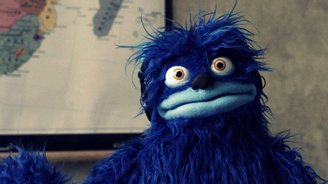 Custom puppet with surprised expression